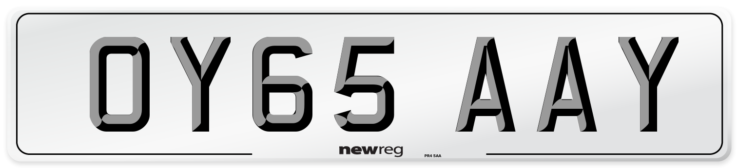 OY65 AAY Number Plate from New Reg